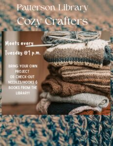 Cozy Crafters @ Patterson Library
